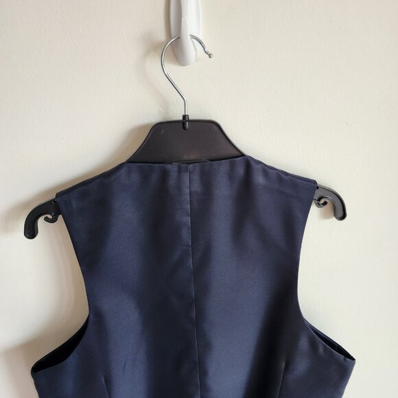Size 14 Boys Vest Navy Blue Wedding Ringbearer Jos A Bank Kids Polyester Nwt New - Picture 16 of 17